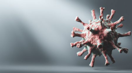Coronavirus COVID-19. Corona virus causing pandemic. 3D illustration